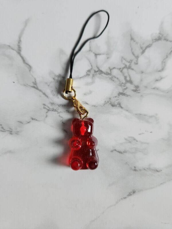 Bijou bonbon ourson rouge translucide