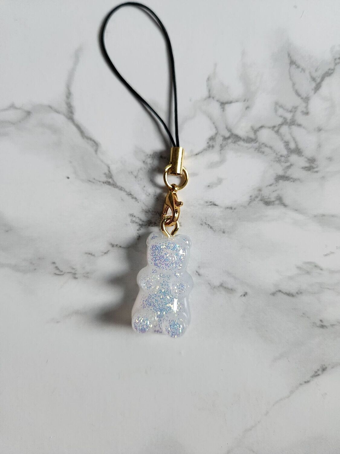 Bijou bonbon ourson blanc pailleté