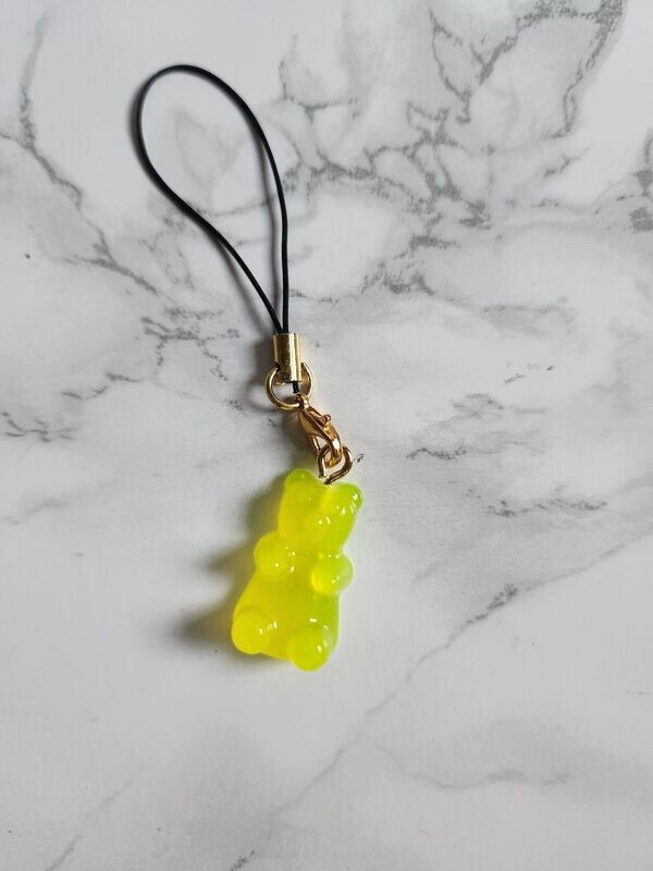 Bijou bonbon ourson jaune fluo