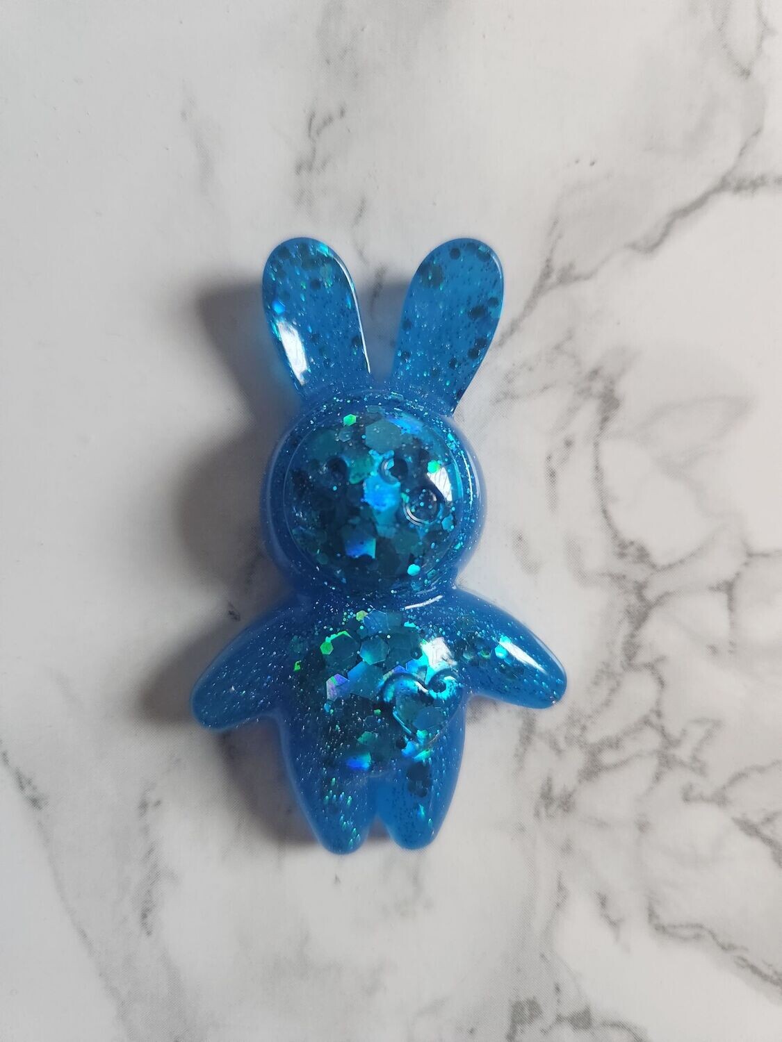 Magnet Lapin bleu pailleté