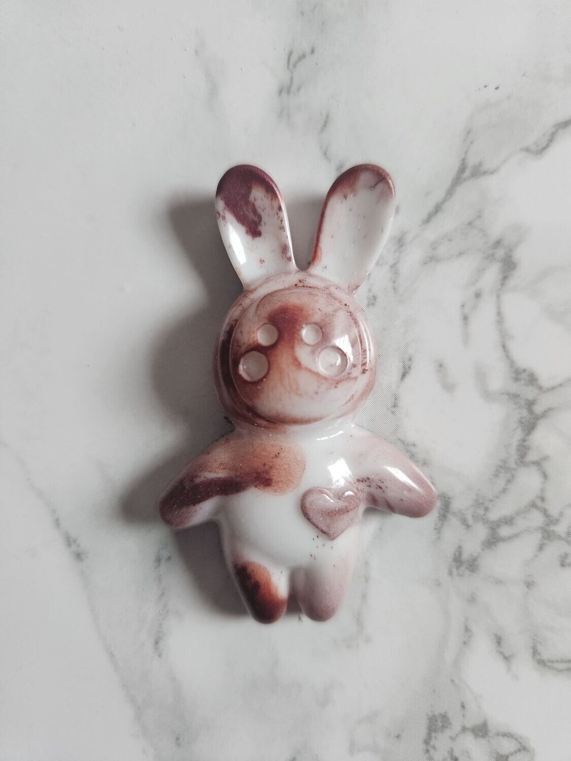 Magnet Lapin marbré caramel