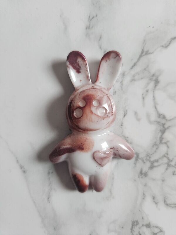 Magnet Lapin marbré caramel