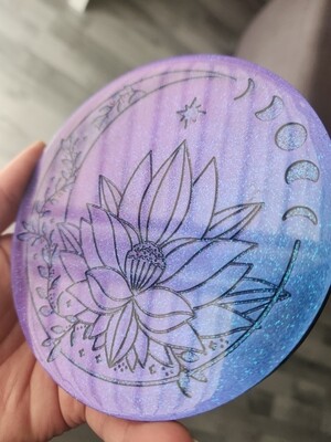 Sous verre lotus personnalisé