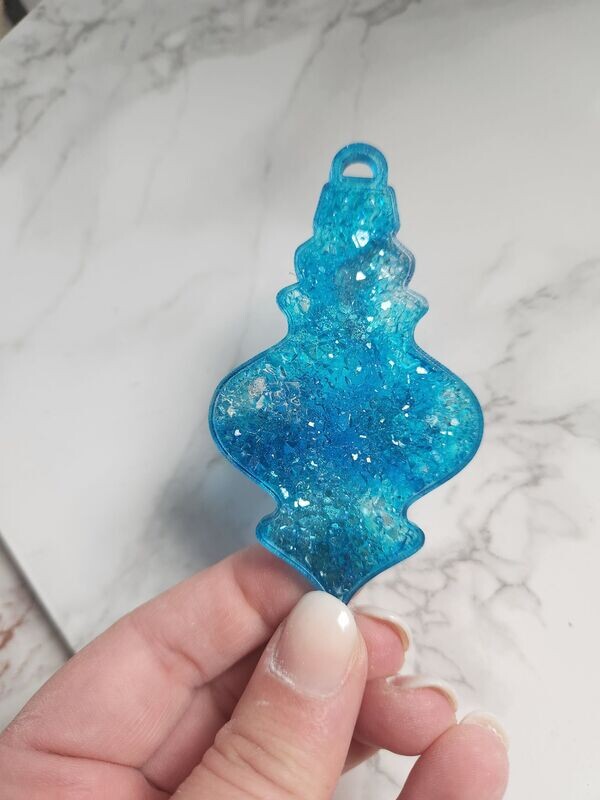 Suspension bleu et argent effet diamant #1