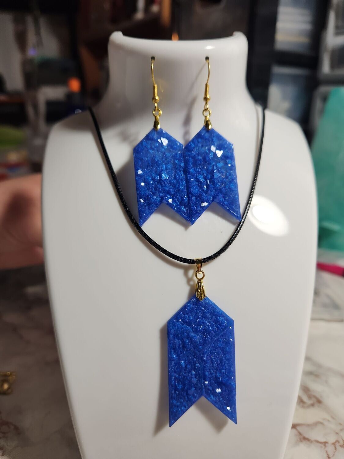 Parure bleu royal effet diamant
