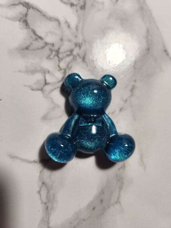 Magnet Ourson assis bleu galaxie