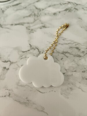 Porte clé nuage blanc brillant à personnaliser