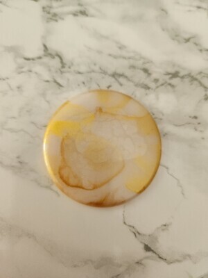 Porte clé rond marbré blanc et or à personnaliser #1