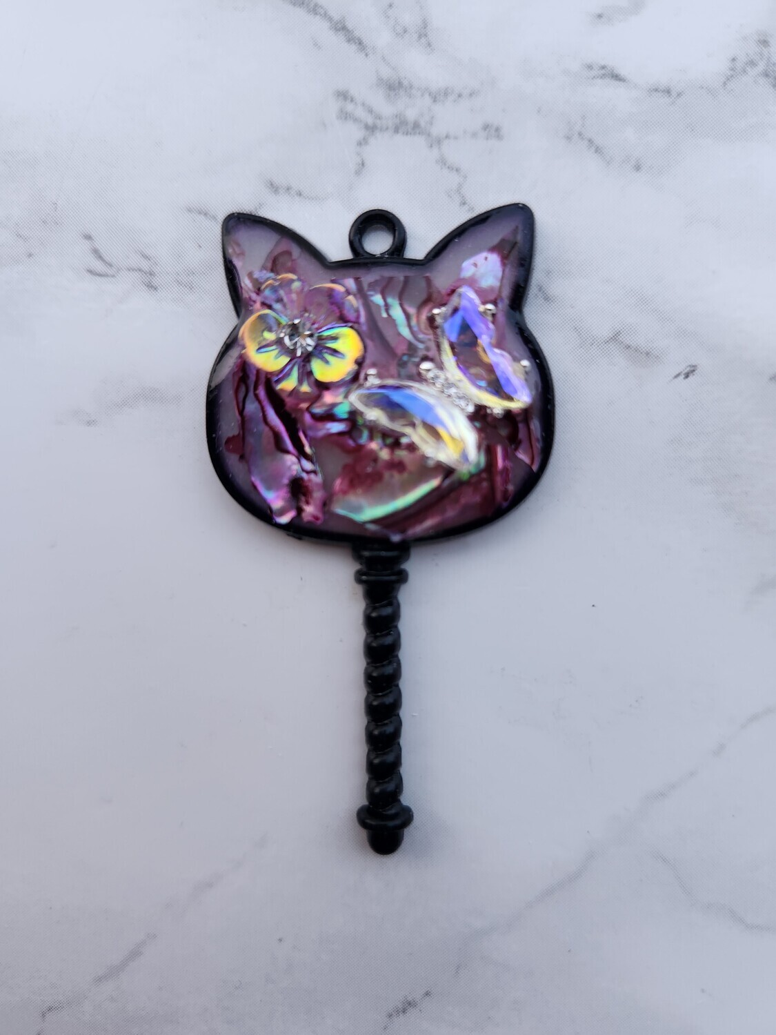 Pendentif baguette tête de chat
