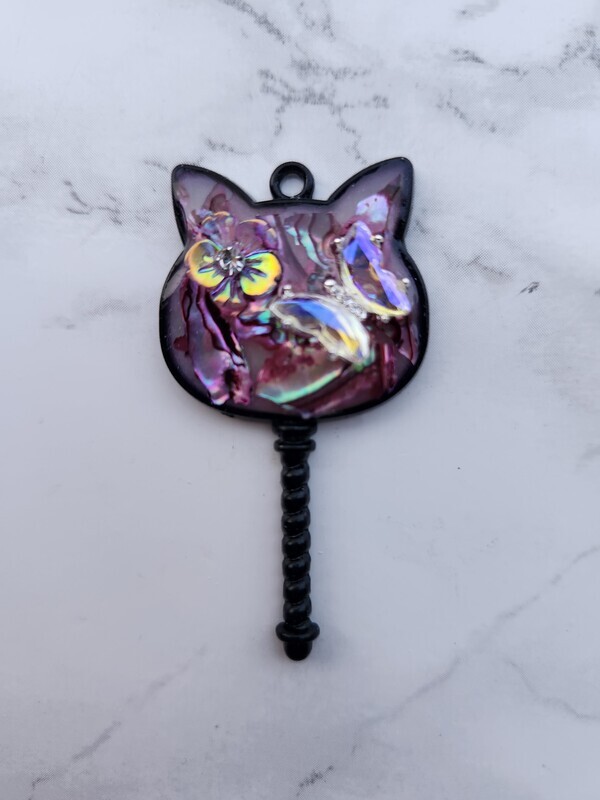 Pendentif baguette tête de chat