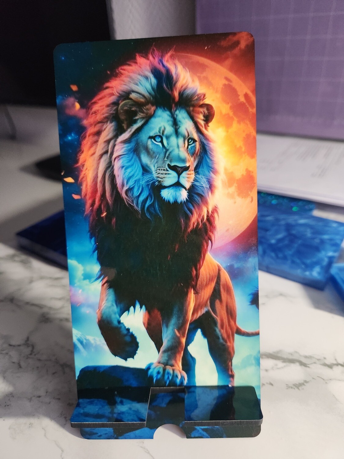 Support téléphone modèle lion