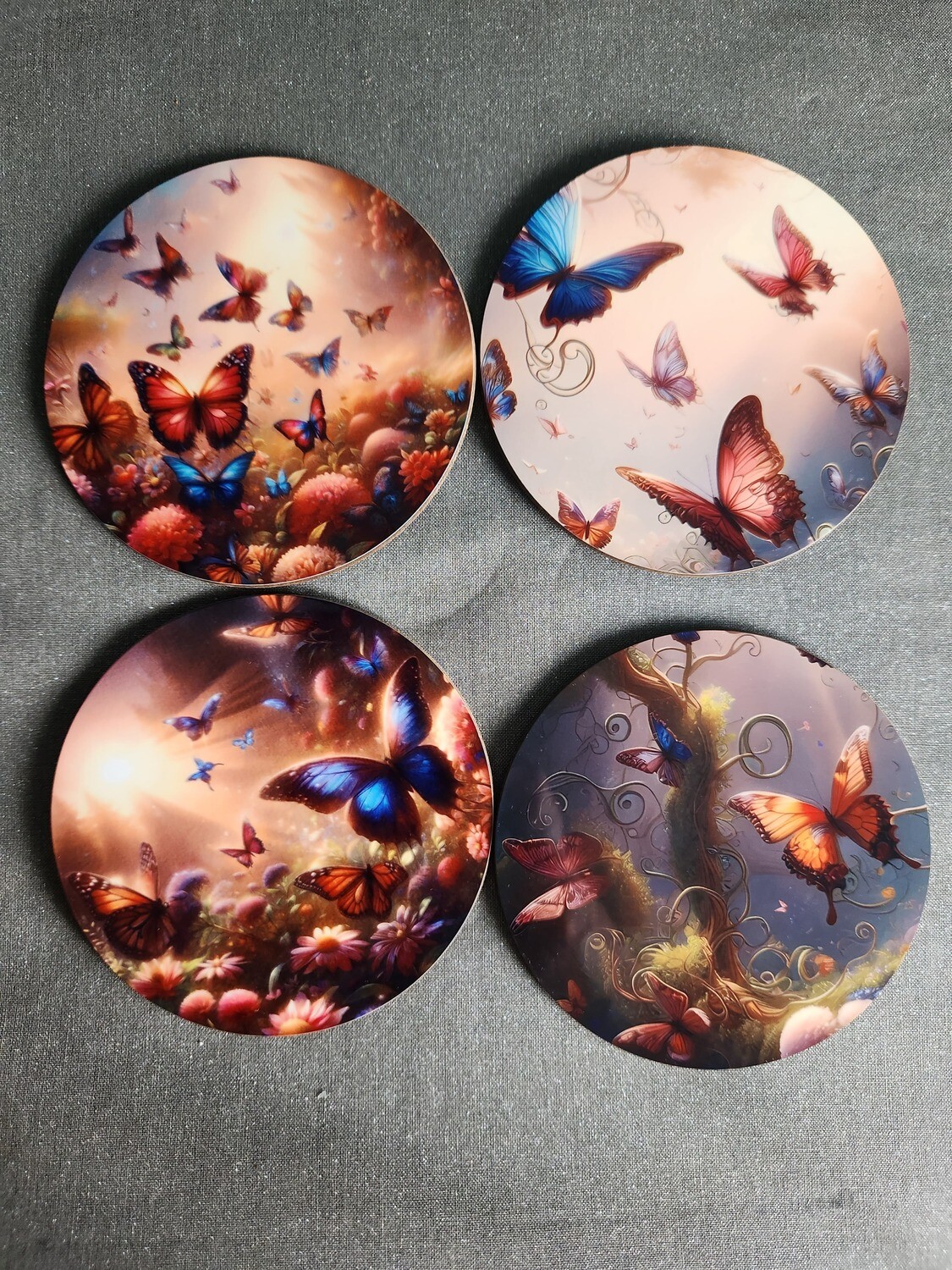 Set de 4 sous verres papillons