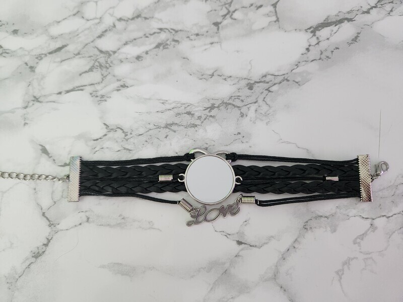 Bracelet love noir à personnaliser
