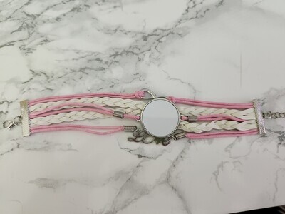 Bracelet love rose et blanc à personnaliser