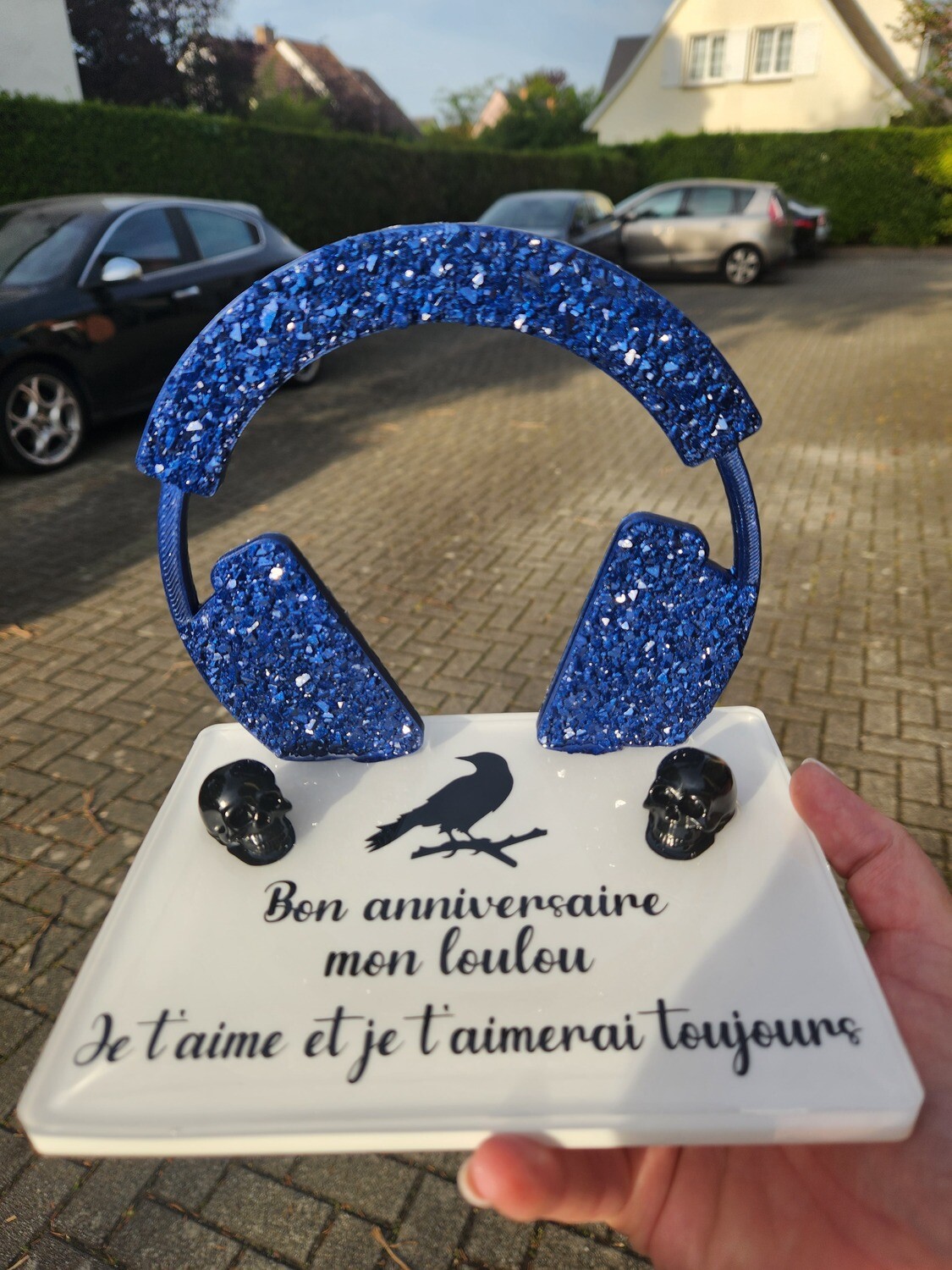 Casque diamant sur socle personnalisé