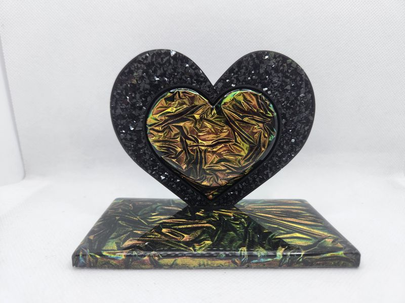 Double coeur diamant effet drapé caméléon