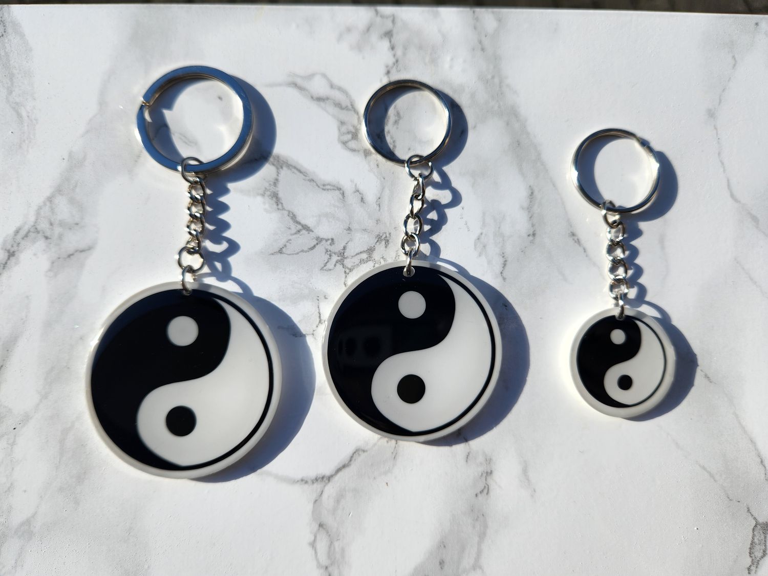Porte clé rond yin yang à personnaliser