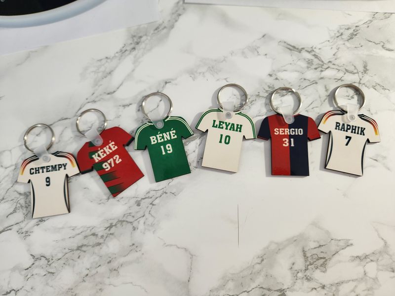 Porte clé maillot de foot double face personnalisé