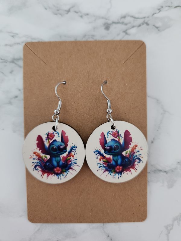 Boucle d'oreilles rondes Stitch