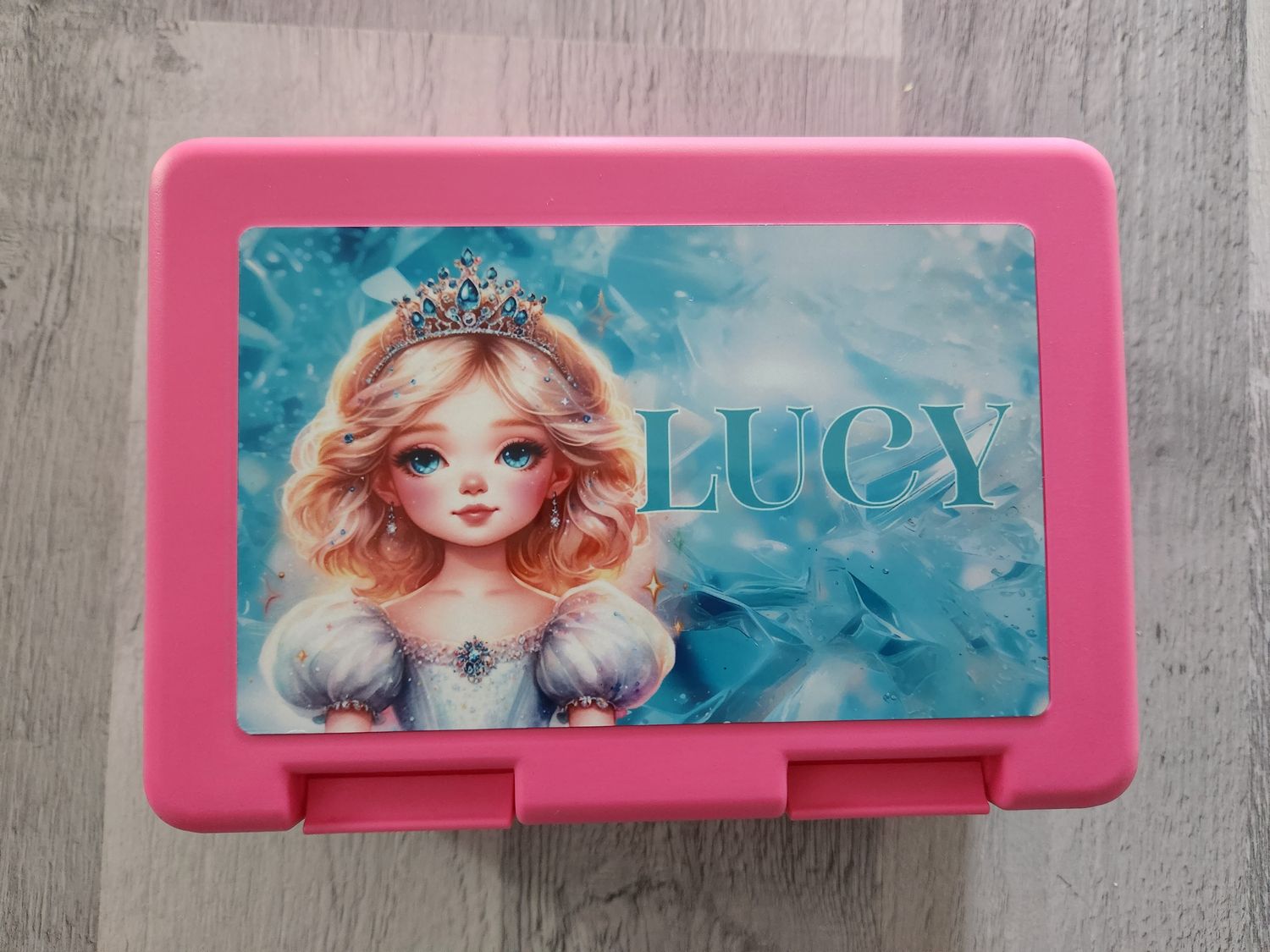 Boite repas / goûter personnalisé rose