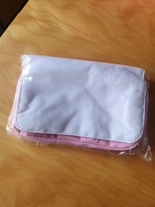 Trousse double fermeture éclair rose personnalisée