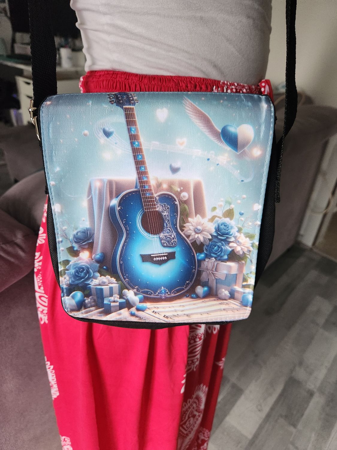 Sac bandoulière en toile noir personnalisé
