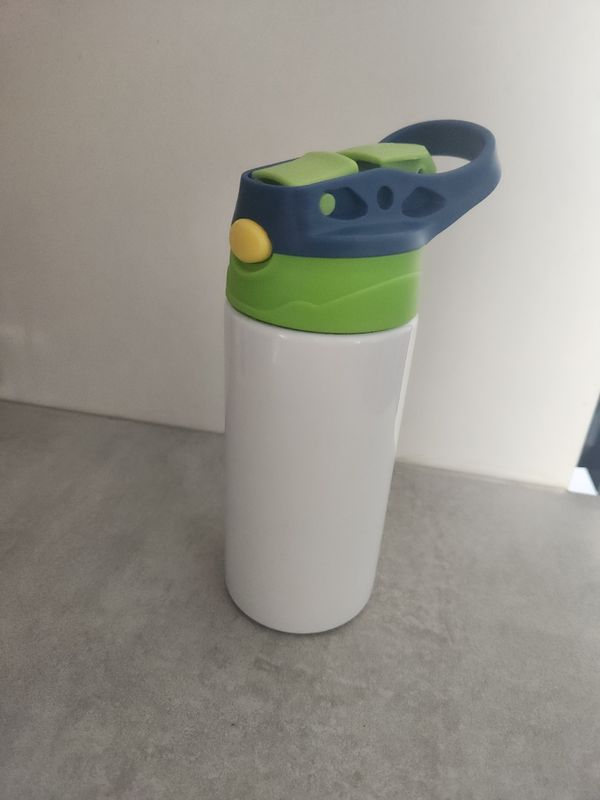Gourde / tumbler enfant isotherme bleu foncé/vert
