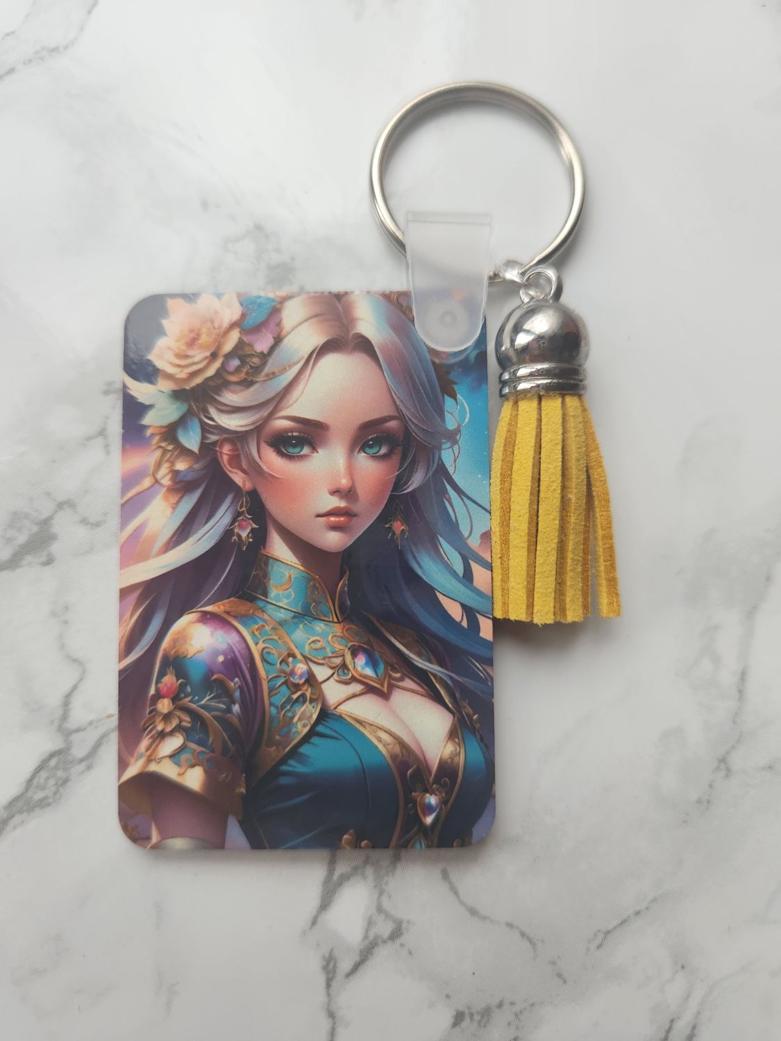 Porte clé bois  princesse manga