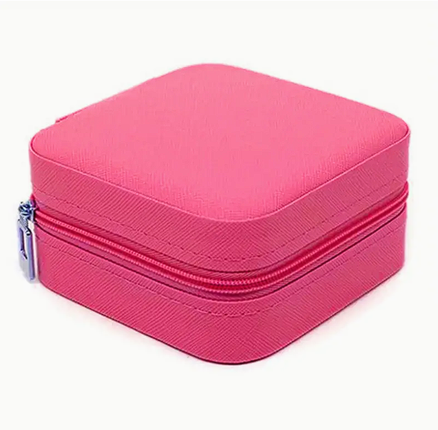 Boite à bijoux de voyage rose foncé