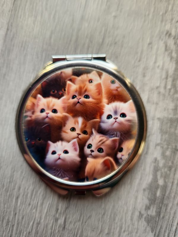 Miroir de poche rond chats mignons