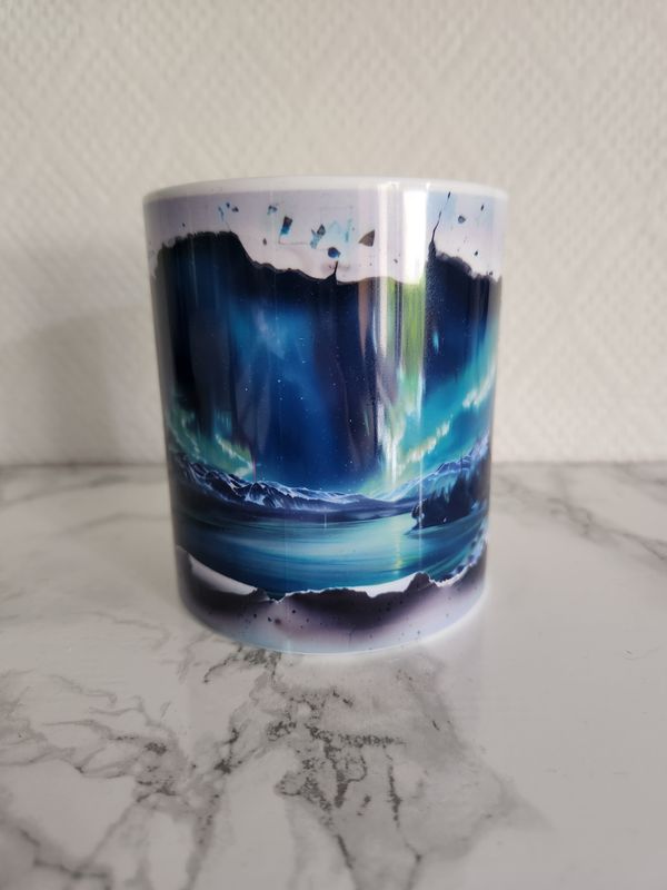 Tasse polymère aurore boréale