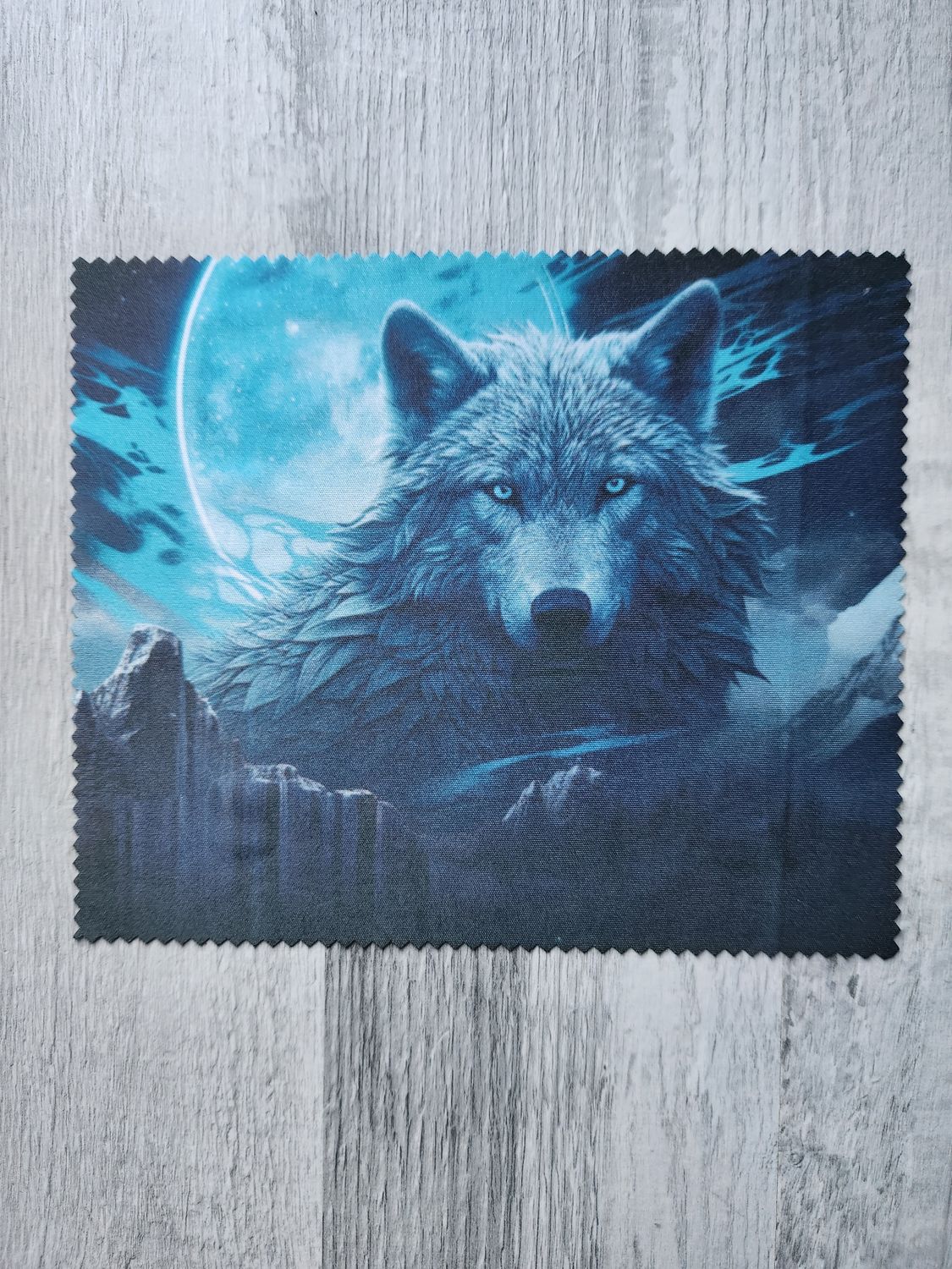 Chiffonnette microfibre loup bleu