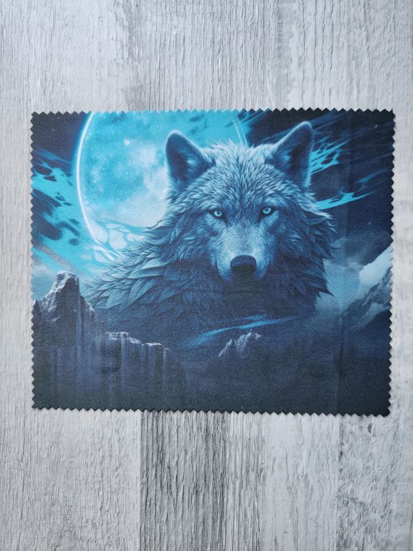 Chiffonnette microfibre loup bleu