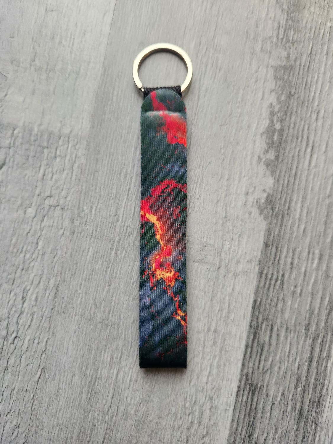 Porte clé lanière marbré éclat rouge
