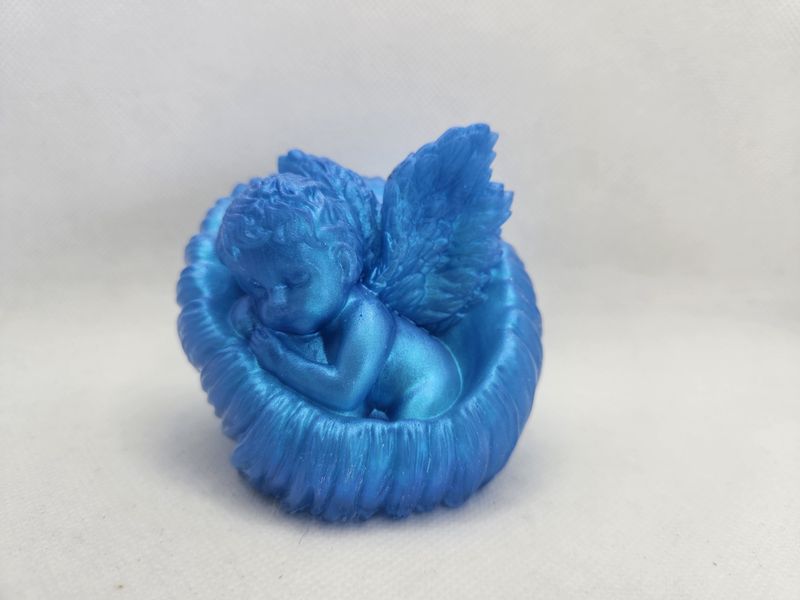 Ange endormi bleu / vert caméléon