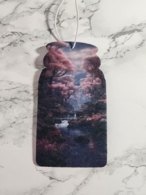 Désodorisant flacon paysage fleuri