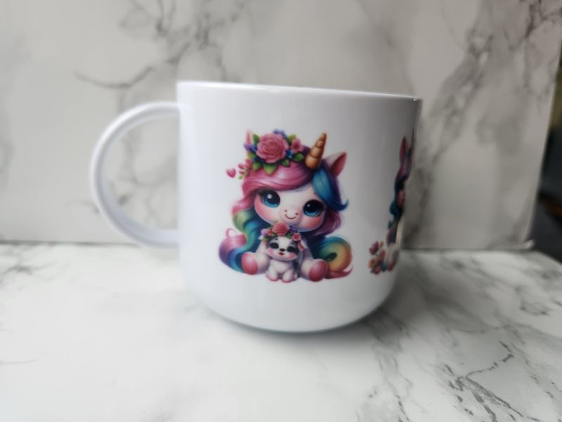 Tasse enfant polymère licorne