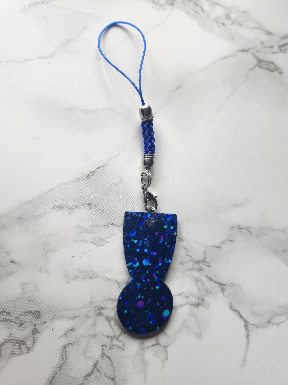 Jeton de caddie bleu foncé pailleté #2