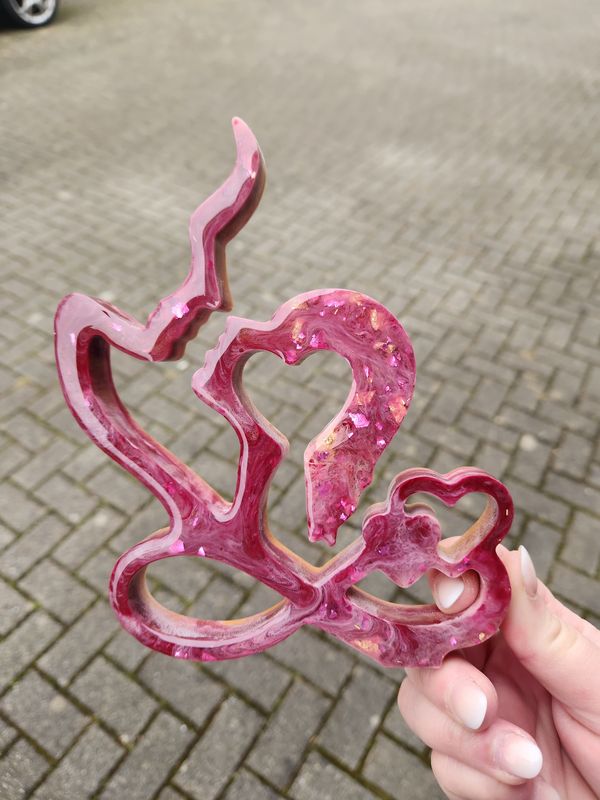 Infini couple rose feuilles d'or recto verso