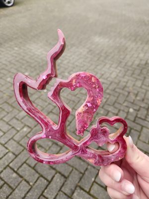Infini couple rose feuilles d'or recto verso