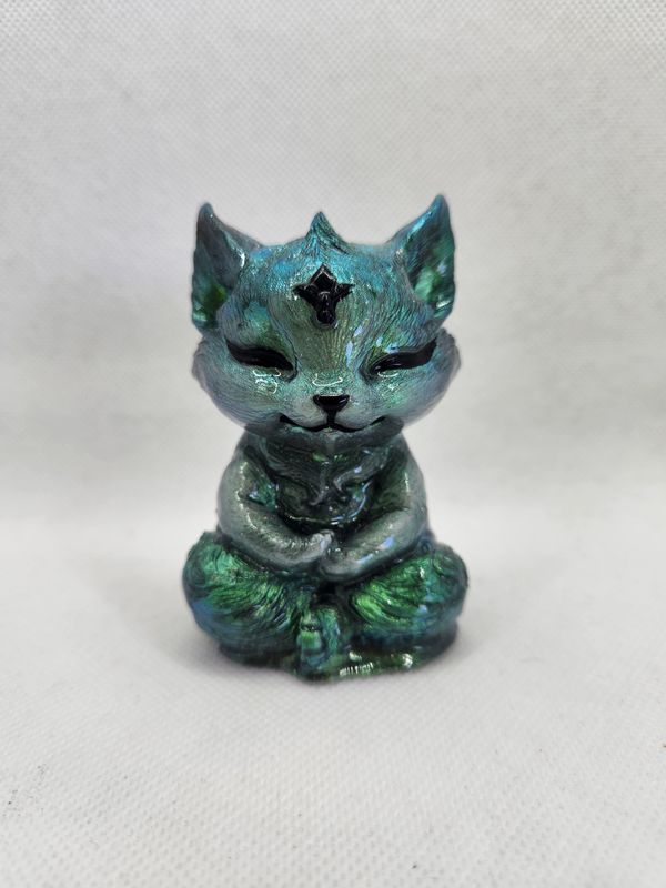 Renard zen vert pailleté holographique