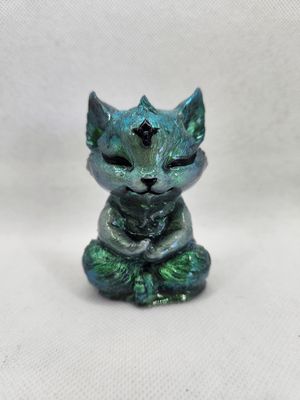 Renard zen vert pailleté holographique
