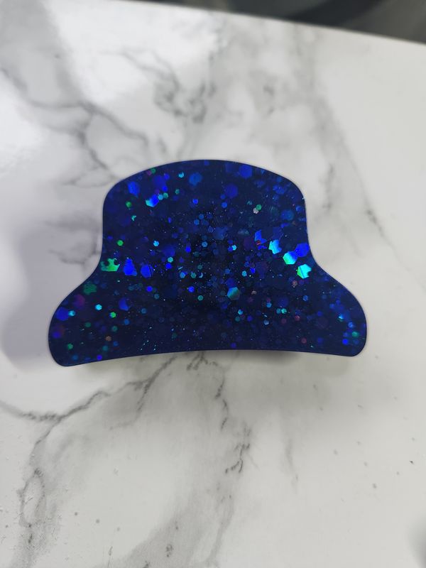 Pince à cheveux chapeau bleu pailleté