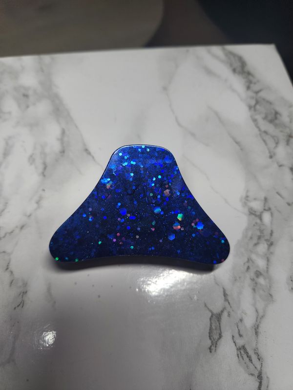 Pince à cheveux bleu pailleté