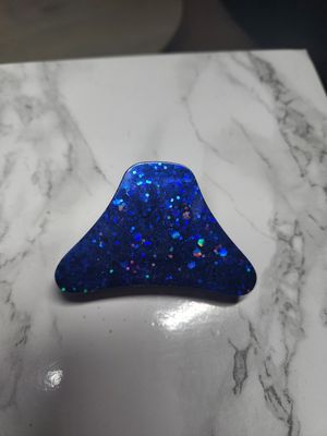 Pince à cheveux bleu pailleté