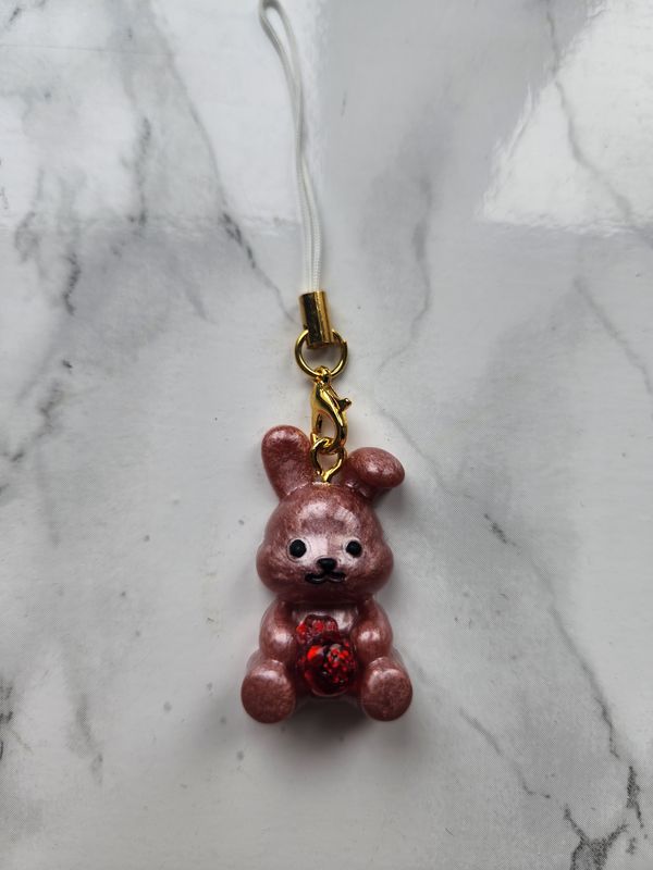 Bijou lapin rose carotte rouge pailletée