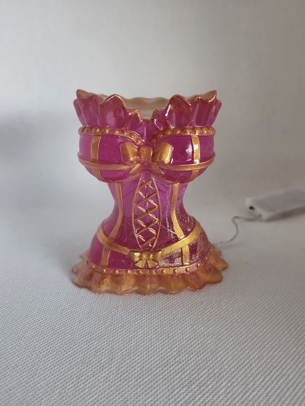 Corset rose et or translucide lumineux