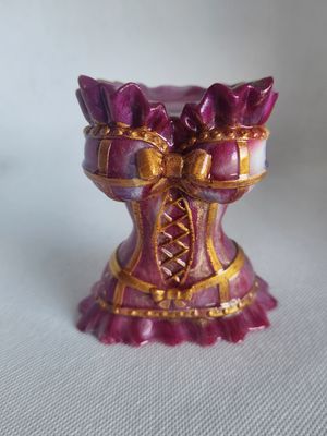 Corset rose foncé, parme et or