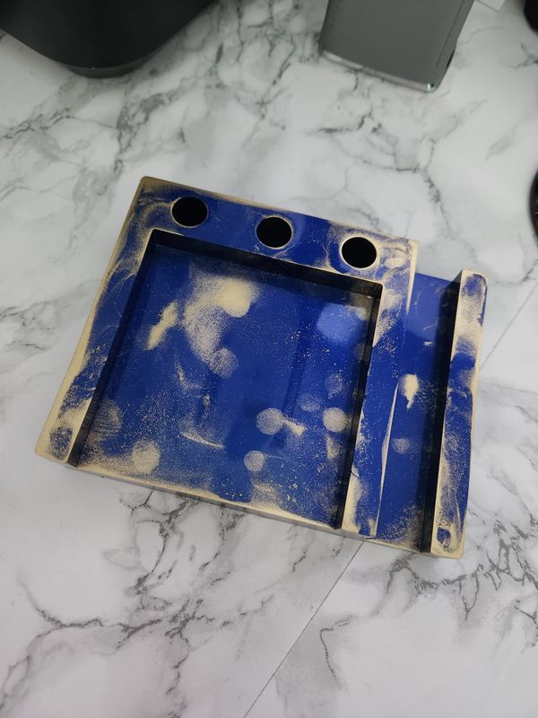 Porte stylo post-it bleu nuit et or