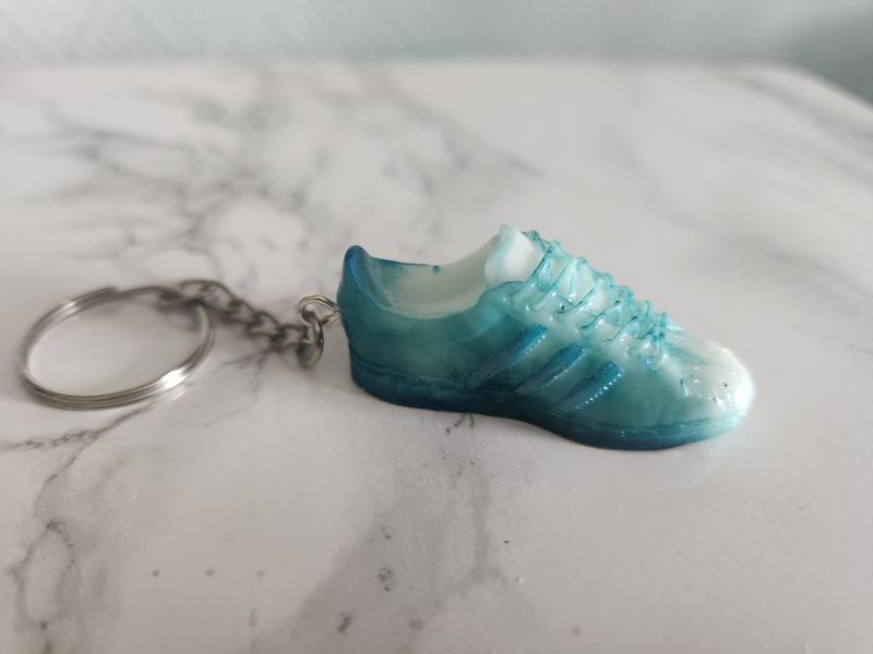 Basket basse marbré turquoise et blanc